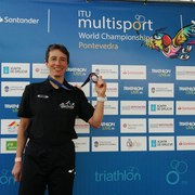 Britta Anderson mit der Bronze Medaille bei der WM