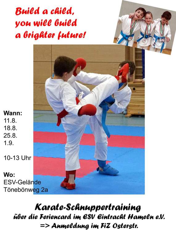 Karate Feriencard Aktion